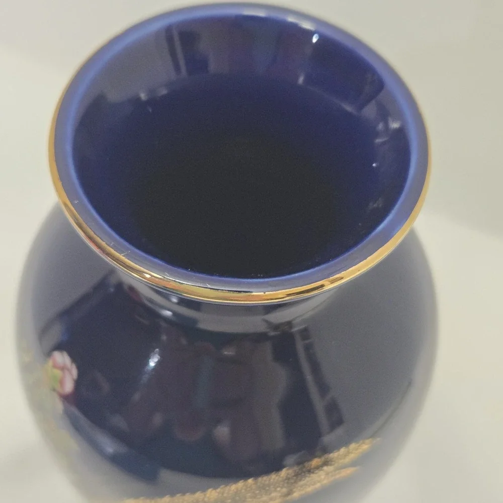 Vtg Asahi Sato Gordon Collection Cobalt Blue Vase 6
